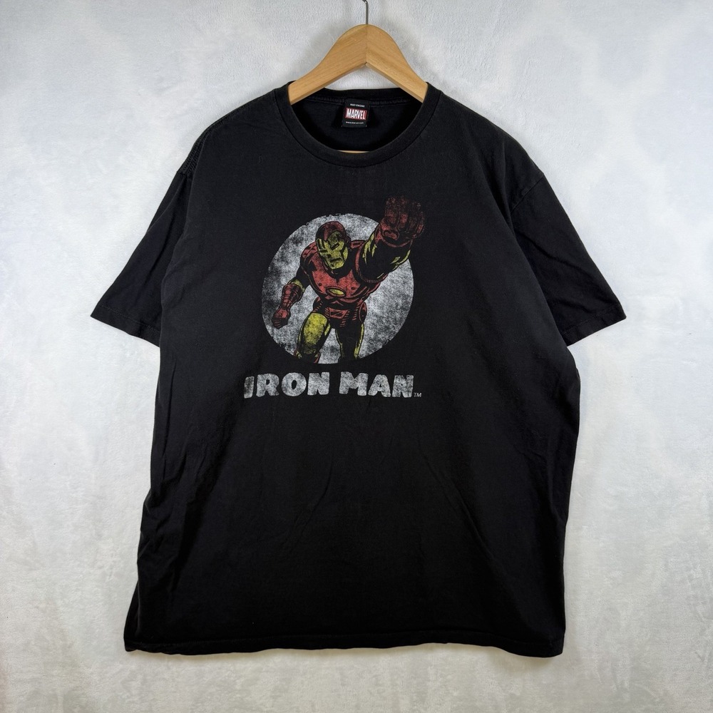 Vintage Iron Man Tetsu Punch T-Shirt Black Marvel Mad Engine Invincible 2XL
